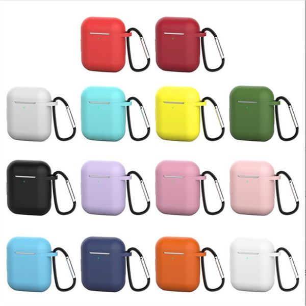 

headphone accessories silicone anti-fall cover for airpods1 2 bluetooth headset case wireless earphone case for airpods 1 2 earphone cover a