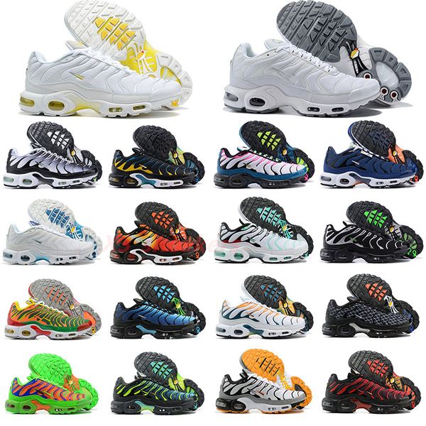 

tn plus running shoes airs men women black bubblegum yolk cherry cool grey neon olive pure platinum dark blue mens womens sports trainers sn