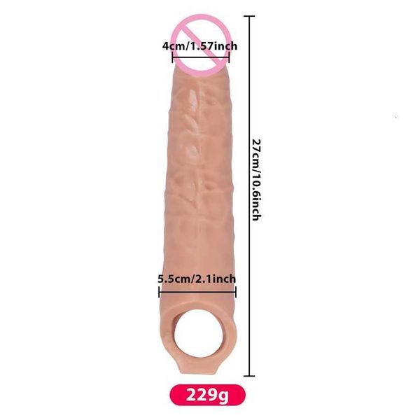 

toy massagerfaked flesh thicken penisfor men dildo extender cock rings sleeve toys for male enlargement pump 27cm long