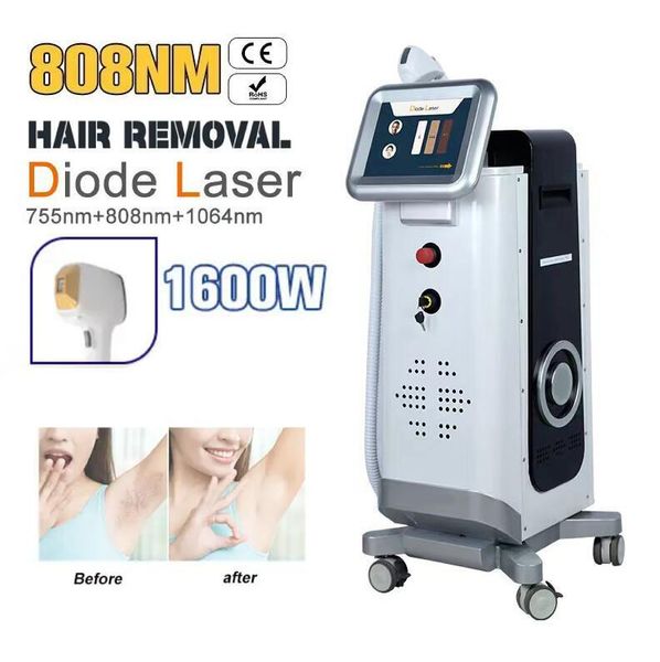 

diode laser 1064nm 755nm 808nm wavelength permanent hair removal diode laser machine with supper cooling systems hair removing skin rejuvati, Black