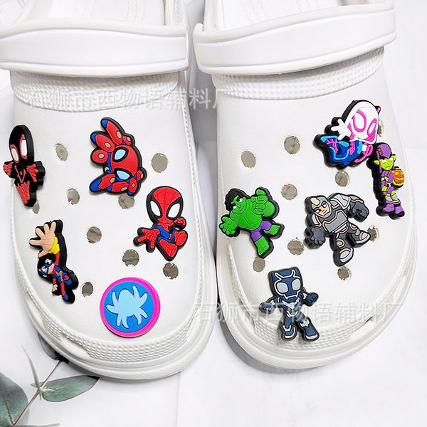 

anime charms wholesale childhood memories super hero man funny gift cartoon charms shoe accessories pvc decoration buckle soft rubber clog c, Blue