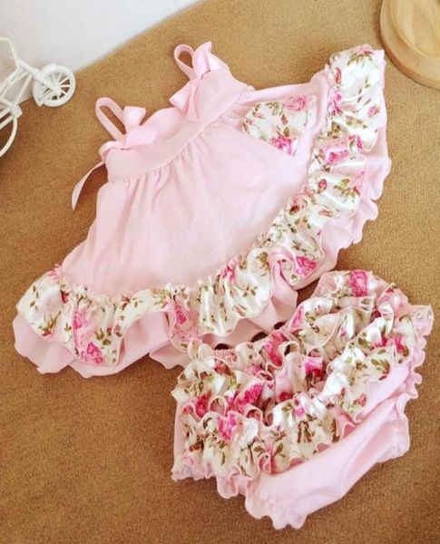 

infant baby girls 2pcs sets floral ruffles shorts bloomers kids girl polka dots outfits children clothes pink red 12718483327, White