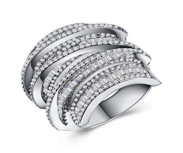

wedding rings full princess cut jewelry 925 sterling siver 925 sterling silver white sapphire simulated gemstones women ring sz516221848, Slivery;golden