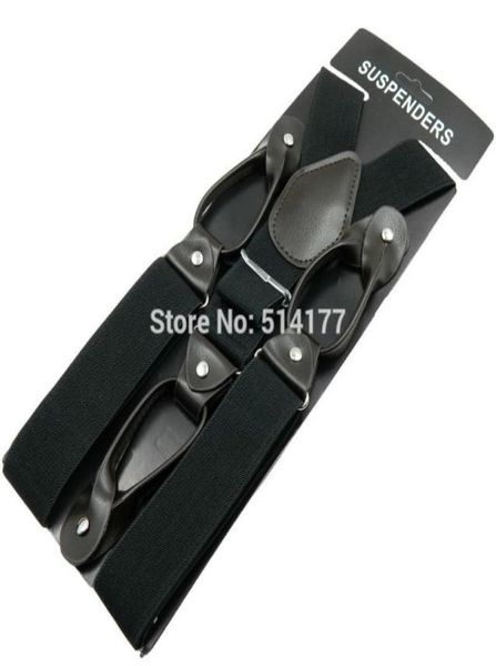 

buttons suspenders man039s braces 6 button hole leather fittings braces yback ligas tirantes1609383, Black;white