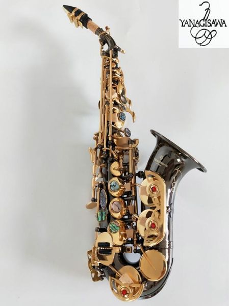 

new japan yanagisawa s991 highquality curved soprano sax black gold key bb music instrument soprano saxophone professional7788978