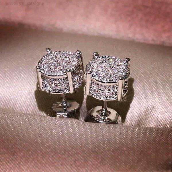 

designer earring men women earrings studs yellow white gold plated sparkling cz simulated diamond earrings for men women, Golden;silver