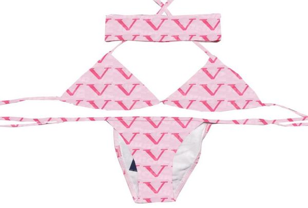 

designer three piece set swimwear women backless bikinis sets letter print swim suit6647660