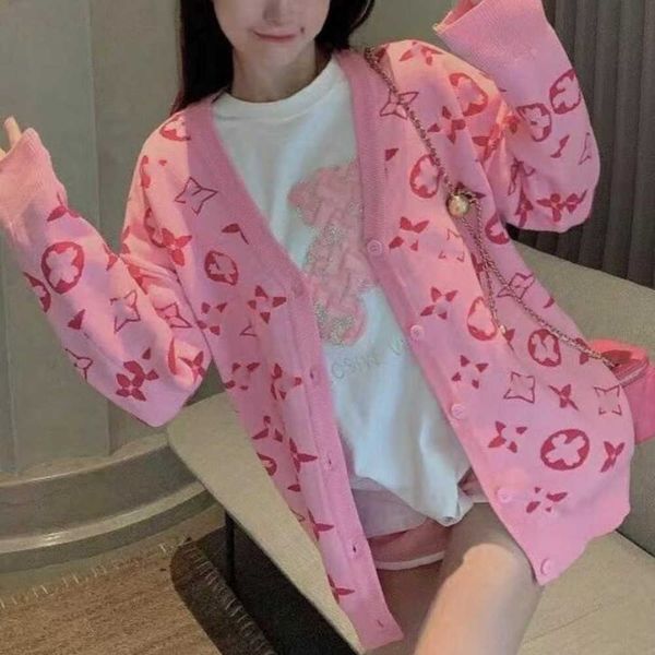 

2022 new women's sweaters spring autumn loose casual women pink cardigan designer sweaters, White;black