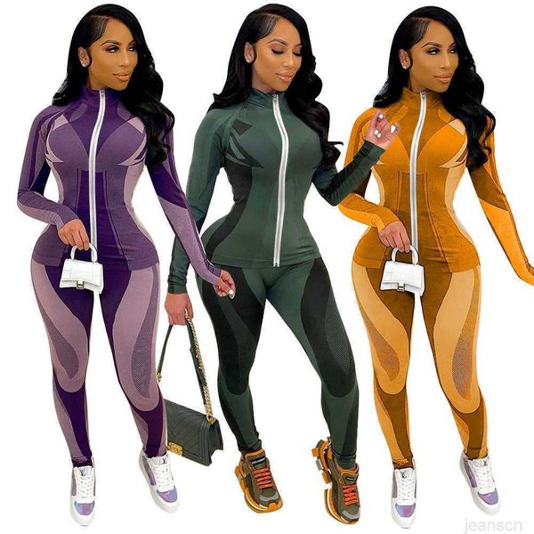 

designers women sports tracksuits clothes 2023 autumn and winter new leisure suit positioning printing pants suit, Gray
