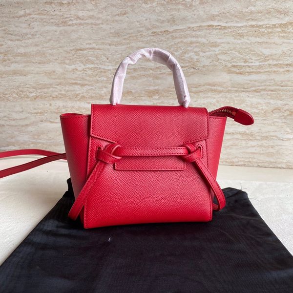 

pico designer bags 10a brand tote mini bag women shoulder red color bags real leather handbags granulated calfskin belt handbag ing