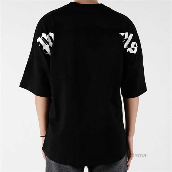 

22s men's t shirts t shirt palms palmangel city designer limited inkjet graffiti letter printing women's sailboat short-sleeved ca, White;black