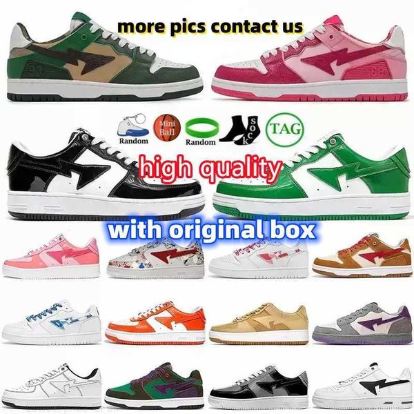 

with box casual shoes bapestas designer camo bapesta run shoe black white green red orange camouflage men women trainers sports sneakers cla