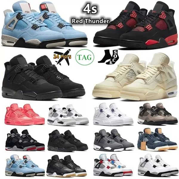 

jumpman 4 basketball shoes for men women 4s military black cat sail red thunder white oreo cactus jack dark blue mocha university grey fog m