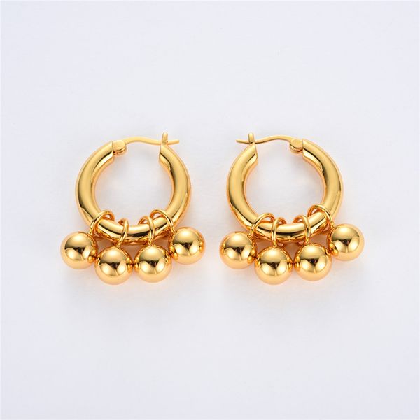 

french ins unique precision stud craftsmanship small beads brass earrings for women detachable ear buckle jewelry fashion accessories, Golden;silver