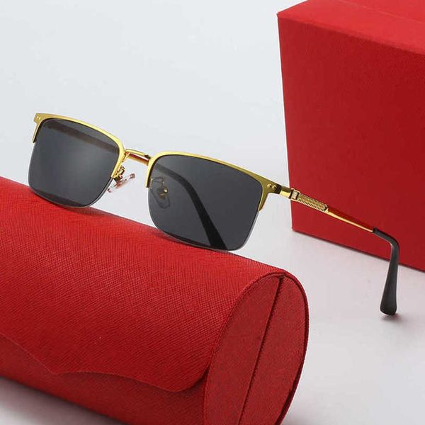 

luxury designer summer sunglasses gentlemen's business half-frame loser's can be matched with myopia optical glasses, White;black