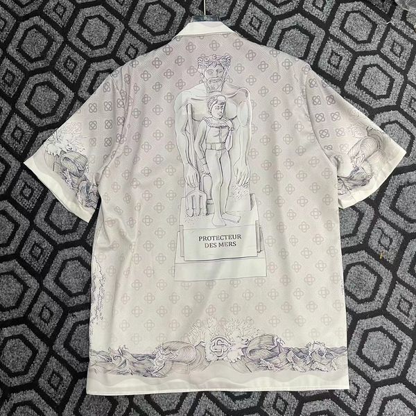 

2023 fall new arrival mens designer luxury beautiful printing shirts - us size shirts - mens designer button short sleeve shirts, White;black