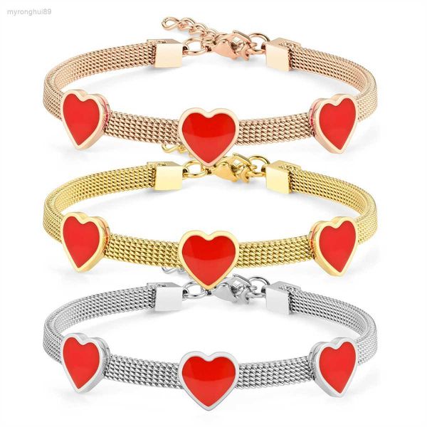 

bangle new love titanium steel bracelet fashion dropping oil peach heart couple bracelet korean edition bracelet ok4d, Black