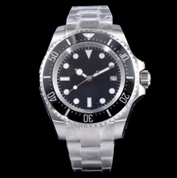 

new st9 watch stanless steel deep men ceramic bezel black dial glide lock clasp automatic business casual mens watches wristwatch, Slivery;brown