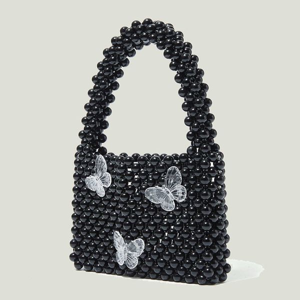 

spring and summer new butterfly beaded handbag girl style mobile phone bag mini handbag y2k mouth red envelope 230406