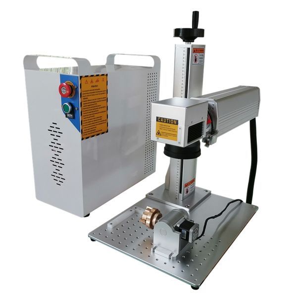 

split mini fiber laser metal marking machine gold and silver laser engraving machine rotary axis included 20w 30w 50w for sale