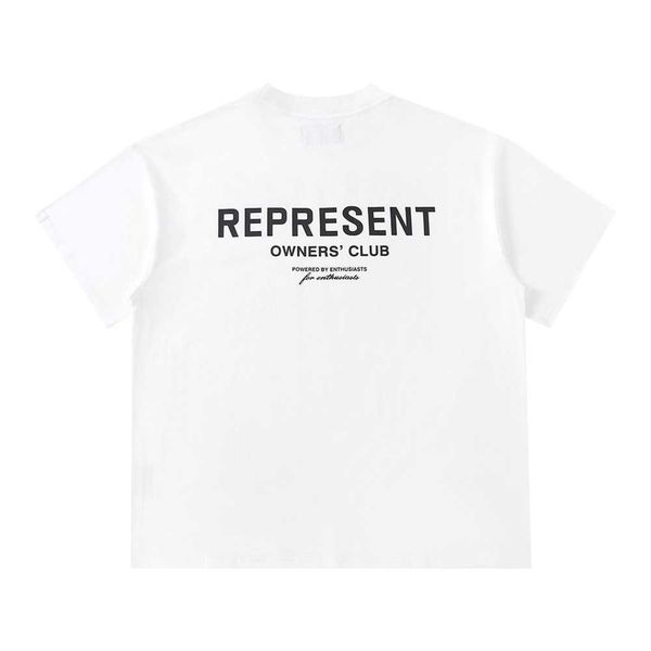 

men's t-shirts represent correct version of represent short-sleeved summer simple basic letter printing loose t-shirt for men and women, White;black