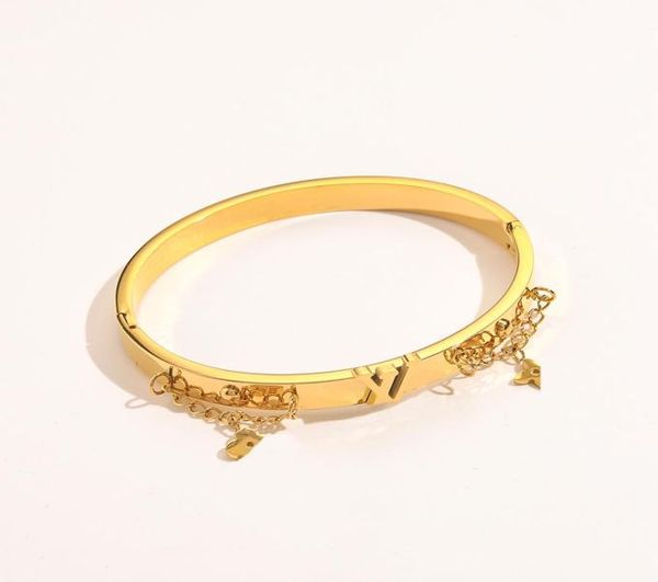 

europe america fashion style bracelets women bangle luxury designer jewelry 18k gold plated stainless steel wedding lovers gift ba4324254, Black