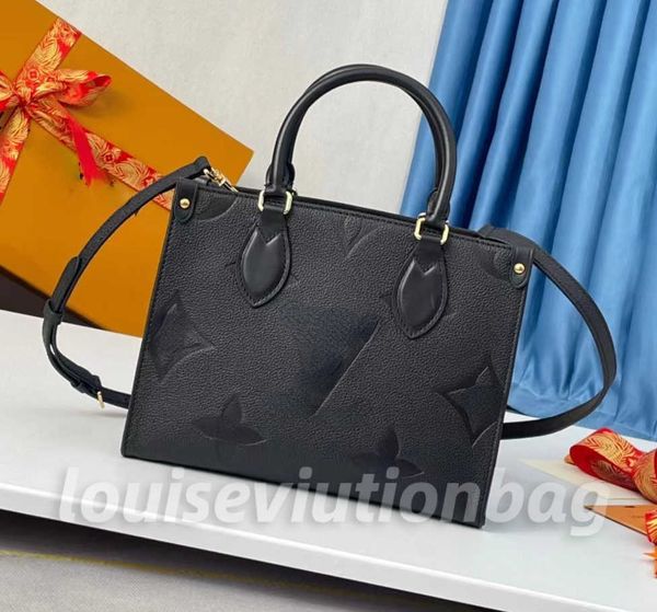 

on the go women fashion luxurys designers bags embossing monogramiess genuine leather handbag messenger crossbody shoulder totes bags 102921