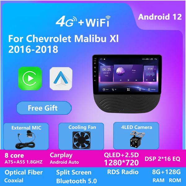 

multimedia video player for chey malibu xl 2016-2018 carplay radio android auto car radio 4g gps dsp48eq 2din