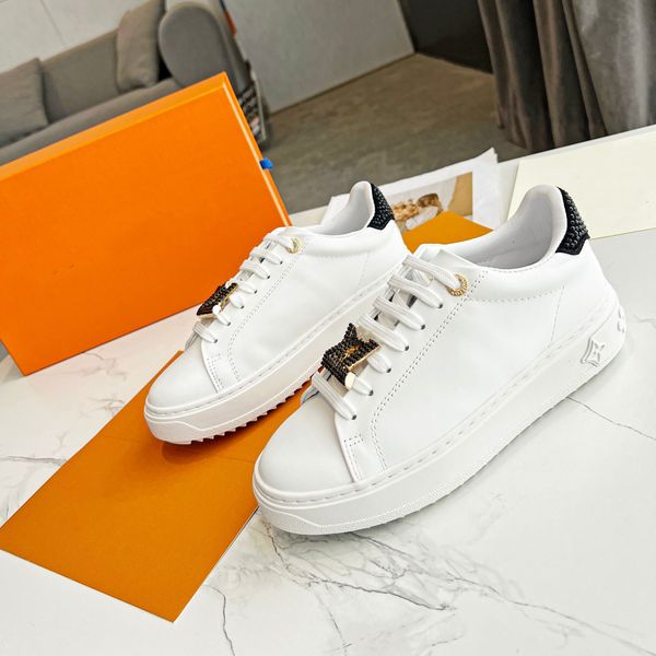 

crystals time out sneakers women men shoes genuine leather floral rubber sole woman casual shoe size 35-45 01, Black