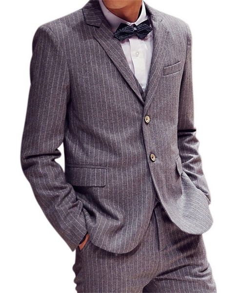 

men's suits blazers light gray knitted men's suit 3-piece jacket pants vest bridal room beauty slim fitting formal wedding dress m, White;black