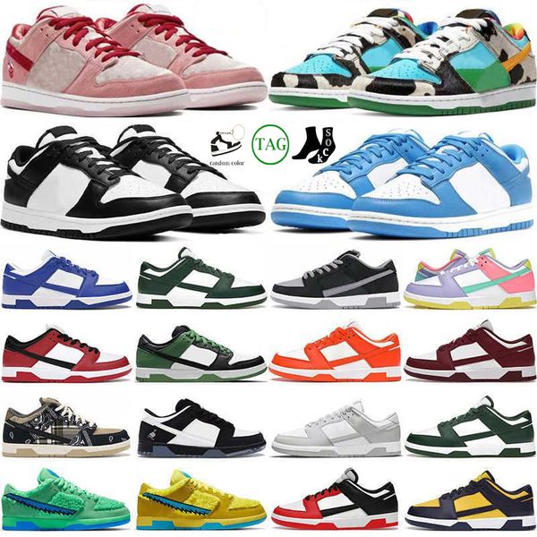 

brand shoes designer casual sb shoes for men women flat sneakers low panda white black grey fog unc chunky green glow triple pink strange lo