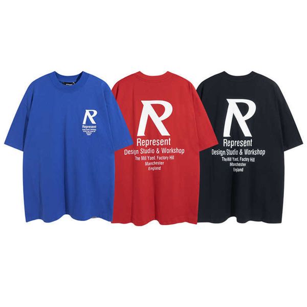 

men's t-shirts represent represent london exclusive small fashion brand american printed letter summer loose couple short sleeve t-shir, White;black