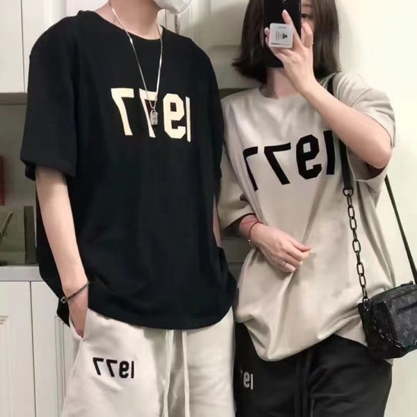 

6 mens womens designer sports t shirt summer cotton t shirt street wear 1977 clothing loose european size e2, White;black