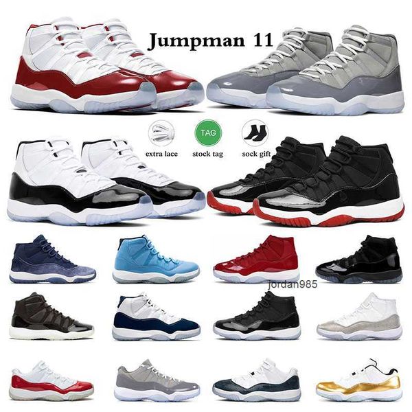 

cherry 11 men women basketball shoes 11s mens sneakers cool grey concord 45 bred win like 25th anniversary men women sports og designer shoe, Black