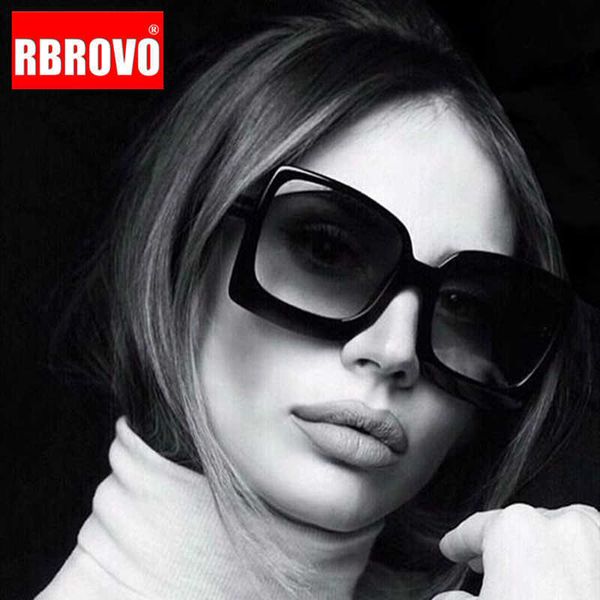 

sunglasses rbrovo 2023 oversized sunglasses women vintage sun glasses for women/men luxury sunglasses women mirror oculos de sol feminino p2, White;black