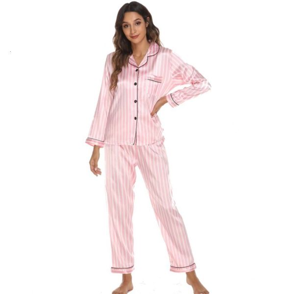 

women's sleepwear women's two-piece pajamas satin silk pajamas pjs short summer and autumn long lounge clothing 230406, Black;red