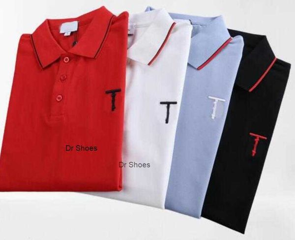 

spring summer mens polo shirt italy shorts sleeve tee designer polos tshirt lapel 22ss men garter letters little bee printing clothing #0015, White;black