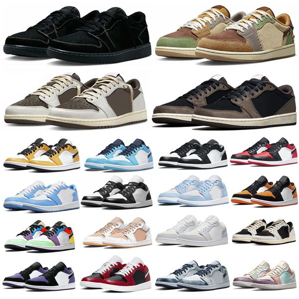 

jumpman 1 low mens basketball shoes black phantom fragment dark reverse mocha starfish true blue wolf grey unc tear away silver bred toe wom