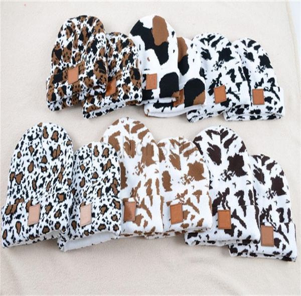 

car women children knitted hats parenting caps outdoor kids beanies visor cap hats winter warm hat woolen headgear elastic1874335, Black;white