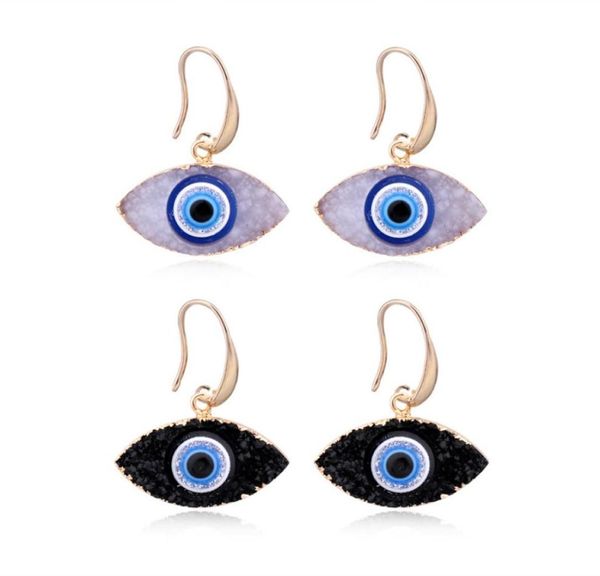 

s2073 fashion jewelry turkish symbol evil eye dangle earrings blue eyes resin beads earring6714101, Silver