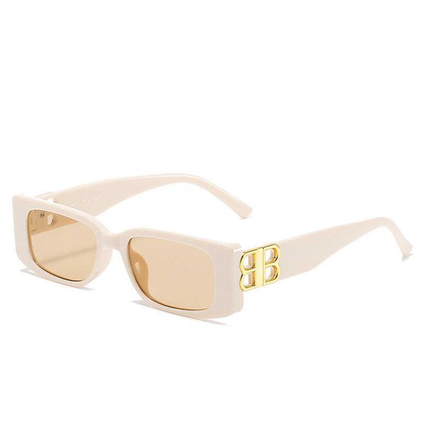 

new women's sunglasses rectangular jelly beige small frame fashion sunglasses, White;black