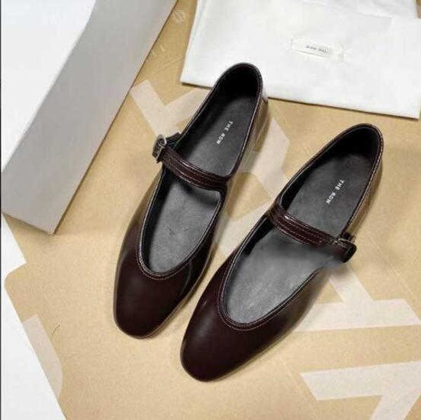 

the row french inside heightened shallow mouth mary jane women flat shoes, Black