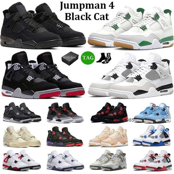 

og with box jumpman 4 basketball shoes men women 4s black cat pine green black canvas bred red thunder white oreo sail mens trainers sport o