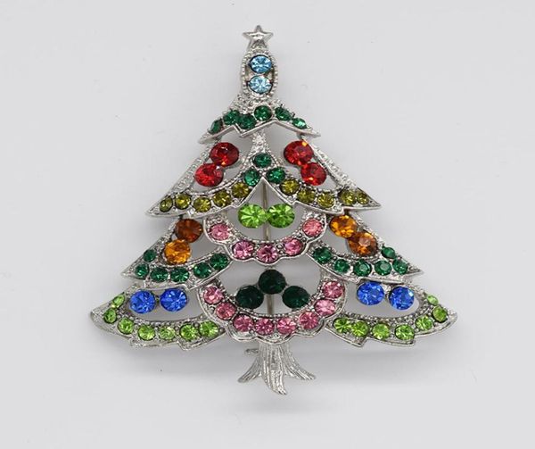 

12pcslot whole fashion christmas brooches crystal rhinestone christmas tree pin brooch christmas gifts c6663492662, Gray