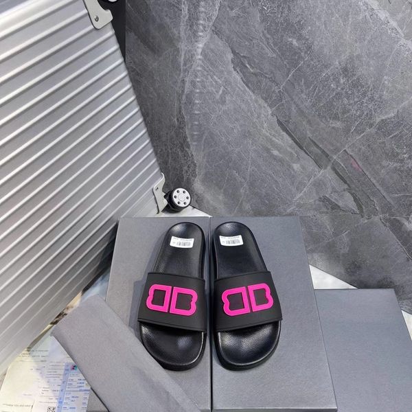 

women's and men's designer slipper sandal letter printing luxury sandal summer slipper silicone women's flip-flops flats snea, Black