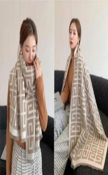 

classic fashion scarf new autumn and winter warmth cashmere ladies midlength shawl a62k 18070cm7757366, Blue;gray