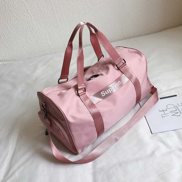 

2023 new arrival duffel bags wet and dry separation letter men portable waterproof fitness bag shoe position light weight short distance bus