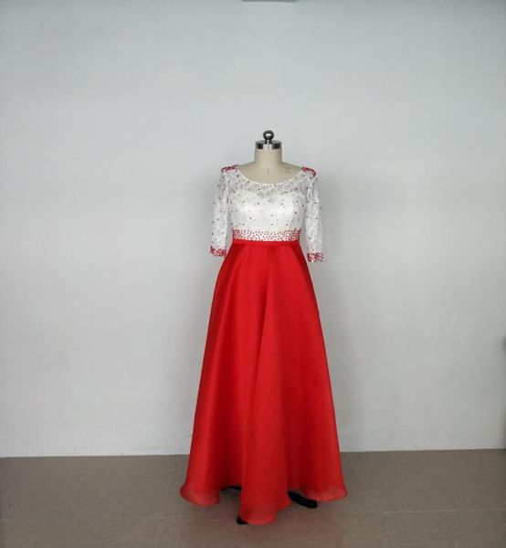 

2021 real pics floor length long sleeves dress with beads zipper jewel chiffon prom dresses custom made5382401, Black