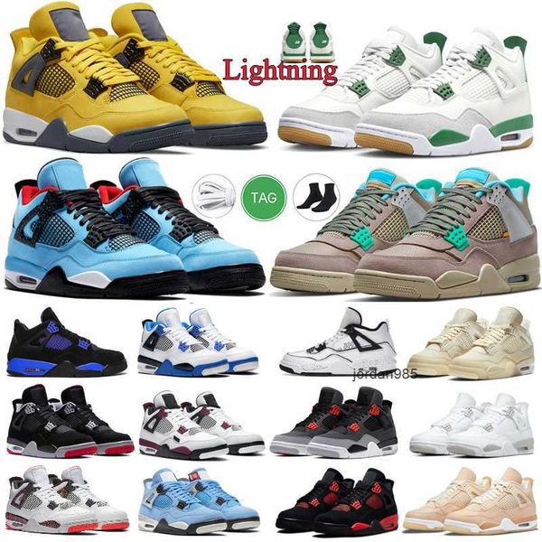 

2023 designer men women black basketball shoes 4 4s jumpman og black canvas cat university blue sail red thunder metallic outdoor sport snea