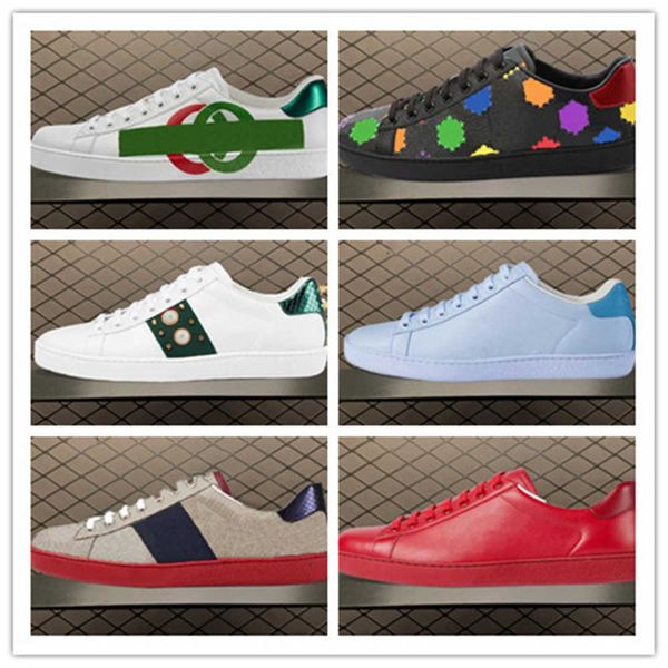 

snake men women italy ace designer shoes quality ggity black white leather bee shoes 2021 vintage star stripe snake sneakers trainers